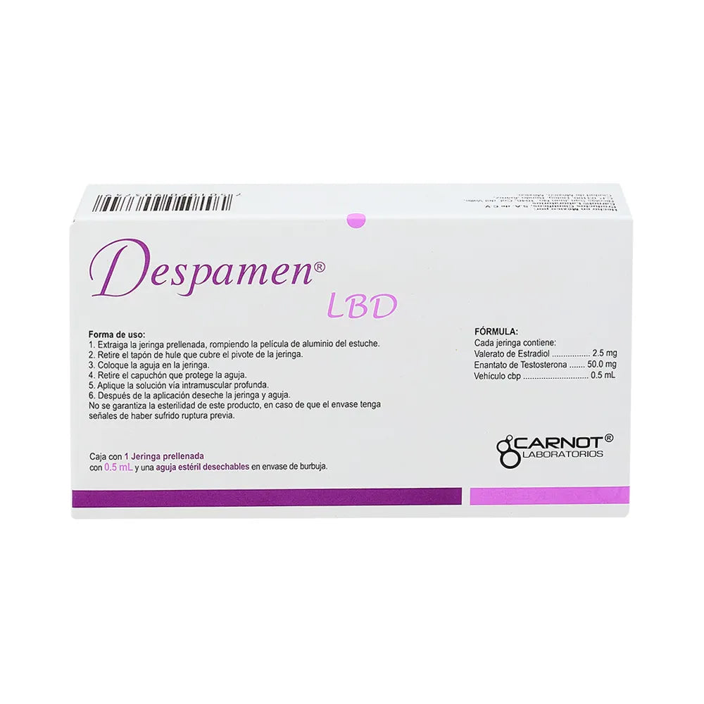 DESPAMEN LBD ESTRADIOL/ TESTOSTERONA 2.5 MG/50 MG CAJ/1 JGP