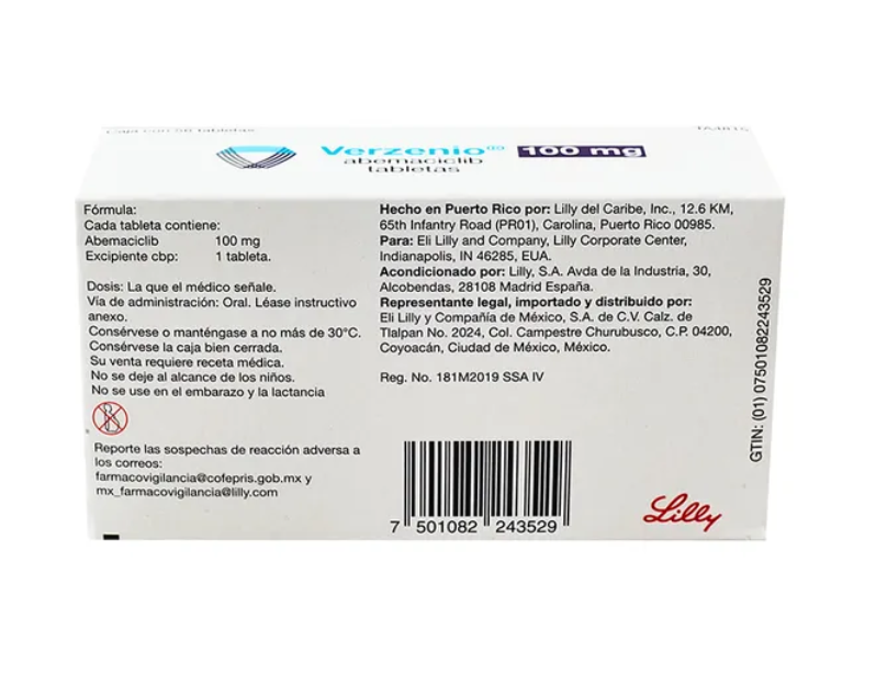 VERZENIO ABEMACICLIB 100 MG TAB CAJ C/56