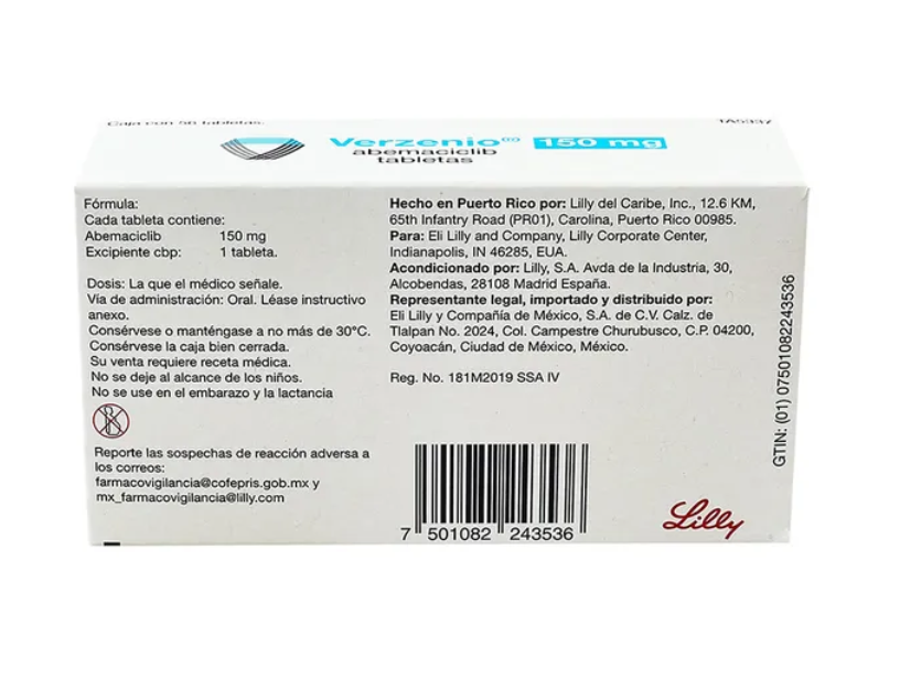 VERZENIO ABEMACICLIB 150 MG TAB CAJ C/56