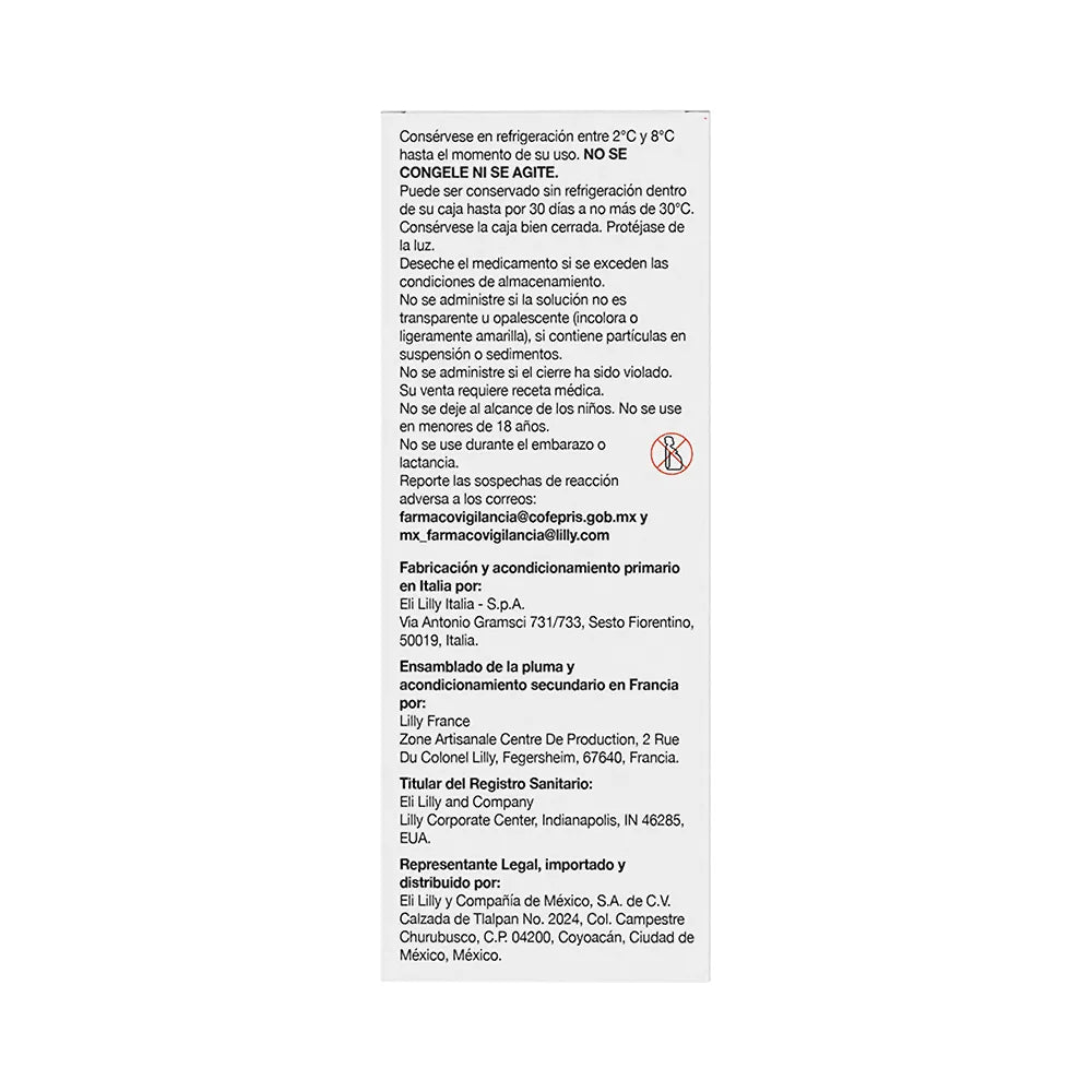 MOUNJARO KWIKPEN TIRZEPATIDA MULTIDOSIS 2.5 MG/0.6 ML SOL INY PLUMA PRECARGADA C/1