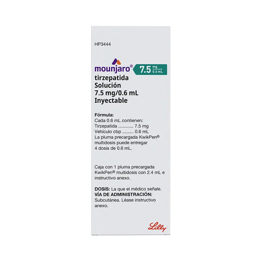 MOUNJARO KWIKPEN TIRZEPATIDA MULTIDOSIS 7.5 MG/0.6 ML SOL INY PLUMA PRECARGADA C/1