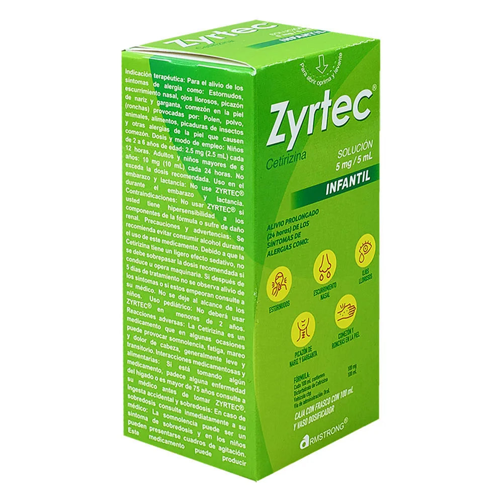ZYRTEC INF  CETIRIZINA 5 MG/ 5 ML SOL FCO C/100ML