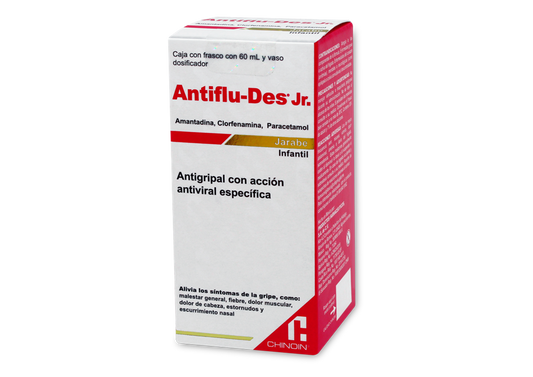 ANTIFLU-DES JR AMANTADINA/ CLORFENAMINA/ PARACETAMOL 0.50/0.2/3 GR 60 ML 1FCO
