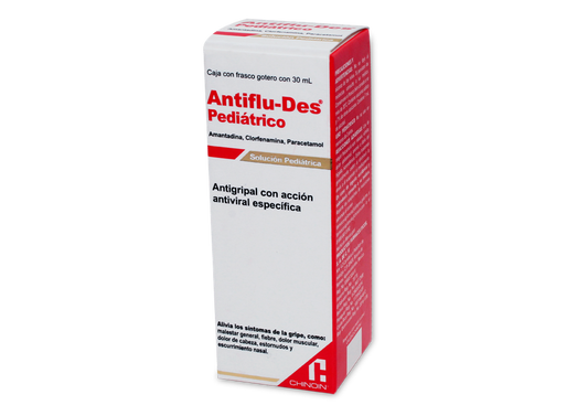 ANTIFLU-DES PEDIATRICO AMANTADINA/ CLORFENAMINA/ PARACETAMOL 2.5/0.1/15 GR 30 ML 1FCO