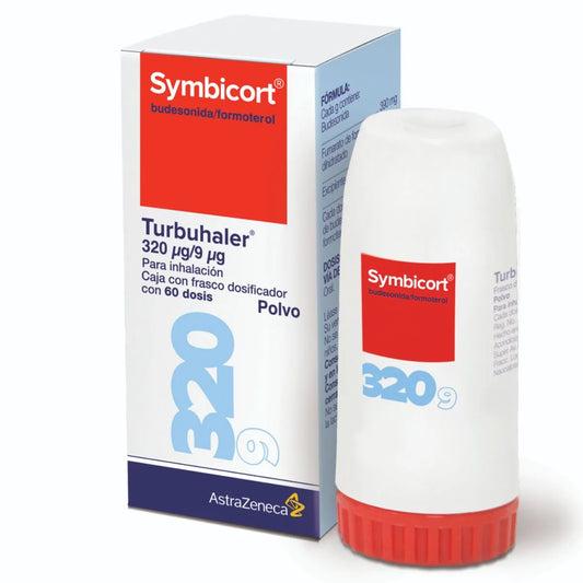 SYMBICORT BUDESONIDA/ FORMOTEROL  320 UG/ 9 UG CON/60 DISP