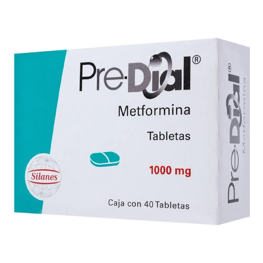 PREDIAL  METFORMINA TAB. 1,000 MG. CAJA C/40
