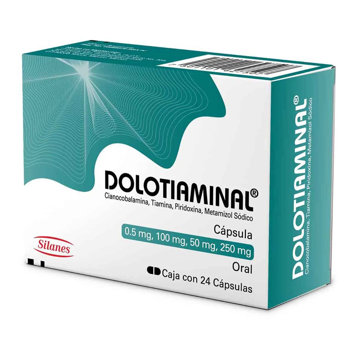 DOLO TIAMINAL Cianocobalamina / Tiamina / Piridoxina / Metamizol sódico  5/200/100/ 500 MG CAJ/24 CAPS
