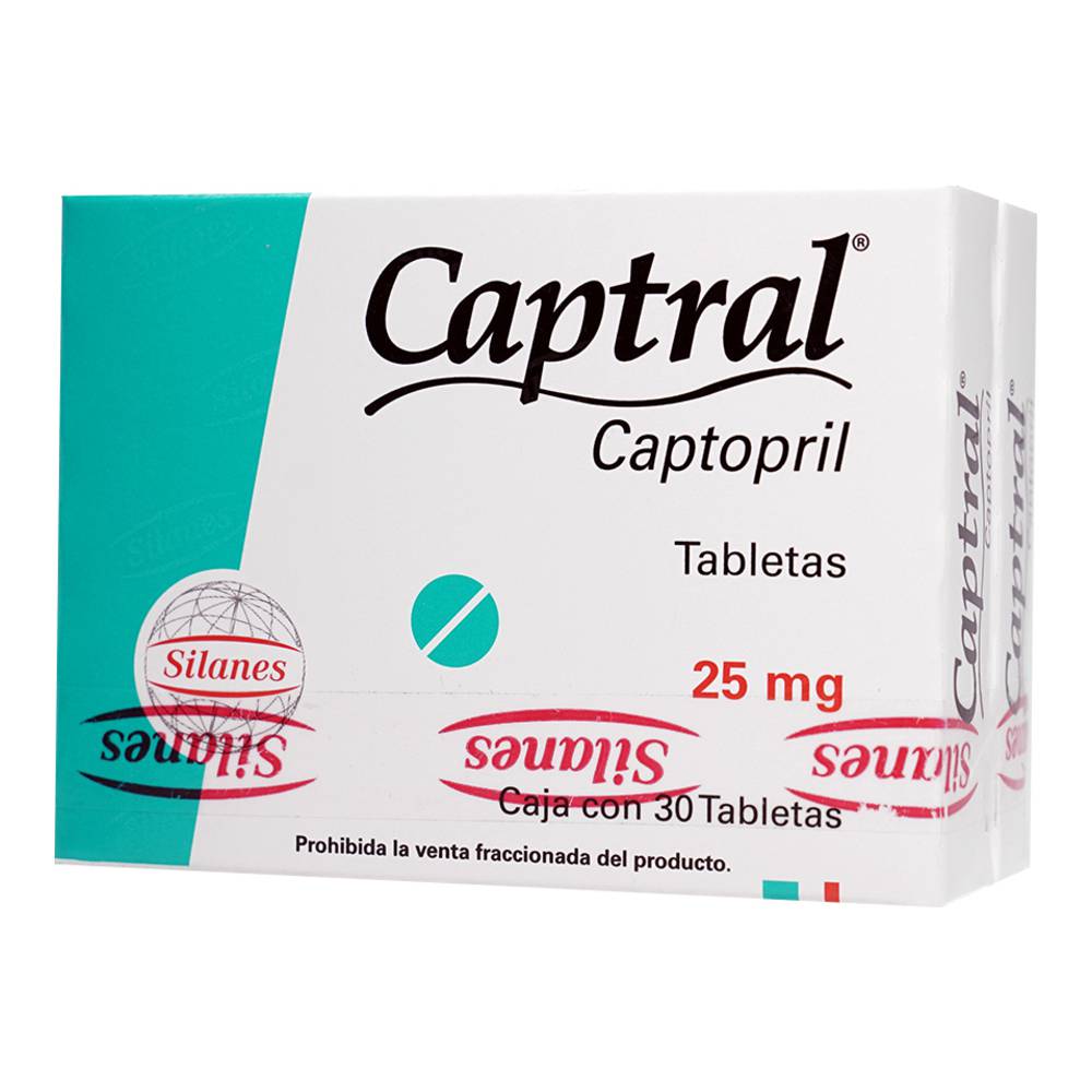 CAPTRAL CAPTOPRIL 25 MG CAJ/30 TAB