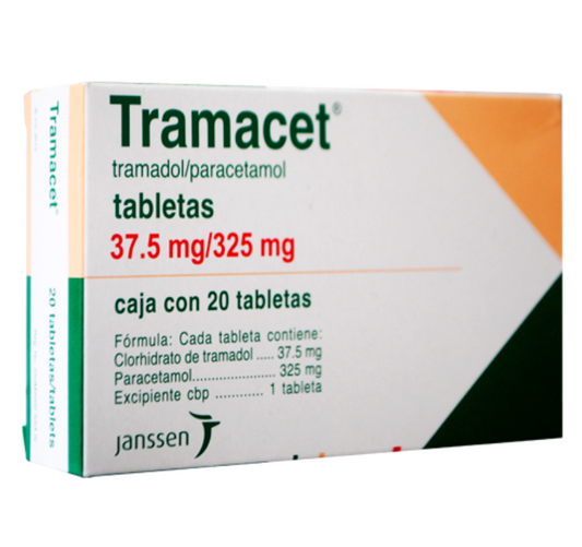 TRAMACET PARACETAMOL/TRAMADOL 37.5MG/325MG TAB CAJ C/20