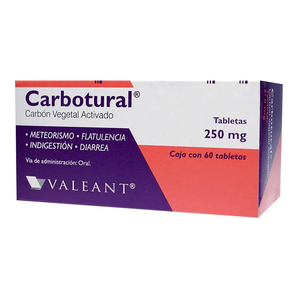 CARBOTURAL CARBON ACTIVADO TAB. 250 MG. CAJA C/60