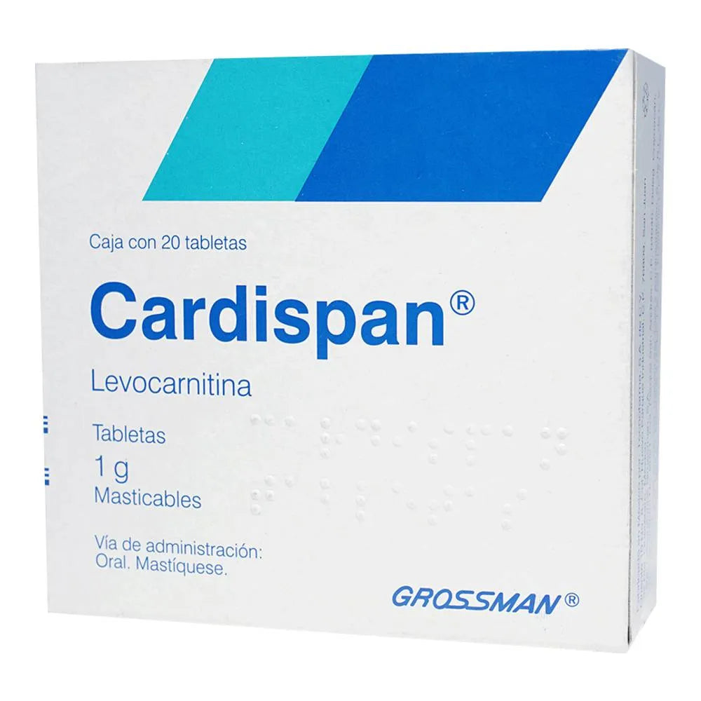 CARDISPAN LEVOCARNITINA TAB MASTICABLE 1 GR CAJ/20 TAB