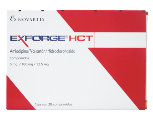 EXFORGE HCT AMLODIPINO/ VALSARTAN/ HIDROCLOROTIAZIDA 5/160/12.5MG COM CAJ C/28