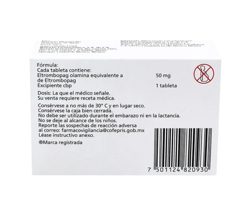 REVOLADE ELTROMBOPAG 50 MG TAB BOX/28