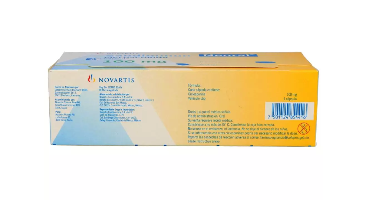 SANDIMMUN CYCLOSPORINE 100MG CAP BOX/50