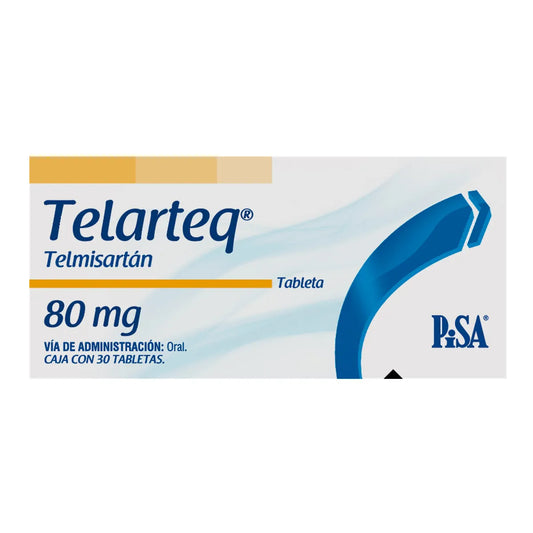 TELARTEQ TELMISARTAN 80 MG CAJ/ 30 TAB