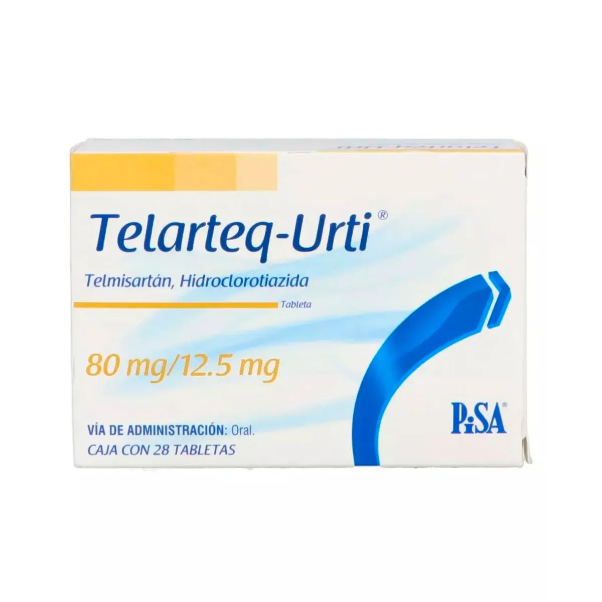 TELARTEQ-URTI TELMISARTAN/HIDROCLOROTIAZIDA 80 MG/ 12.5 MG CAJ/ 28 TAB