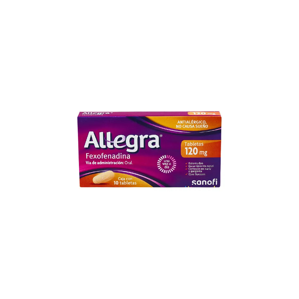 ALLEGRA FEXOFENADINA 120 MG CAJ/10 COMP
