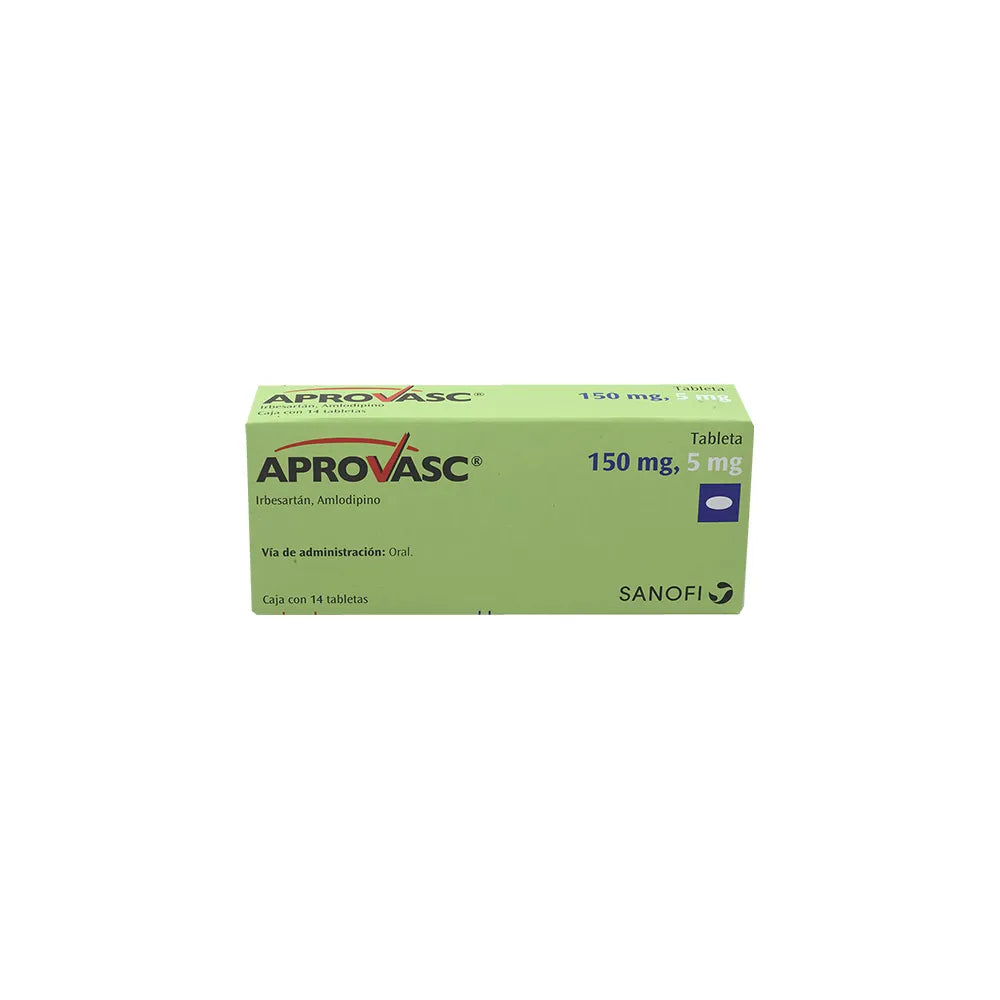 APROVASC IRBESARTAN/ AMLODIPINO 150/5 MG CAJ/14 TAB