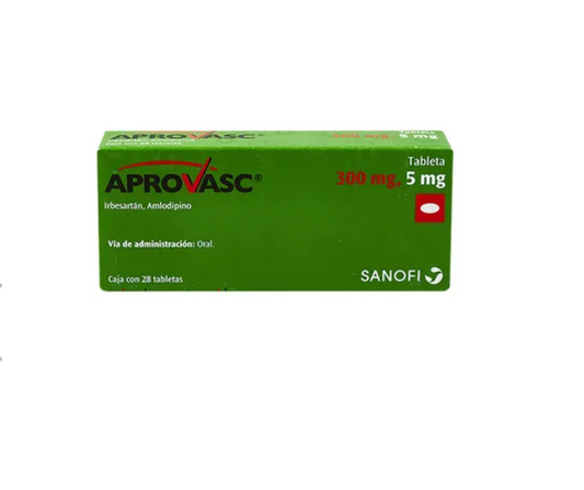 APROVASC IRBESARTAN/AMLODIPINO 300MG/5 MG TAB CAJ/28