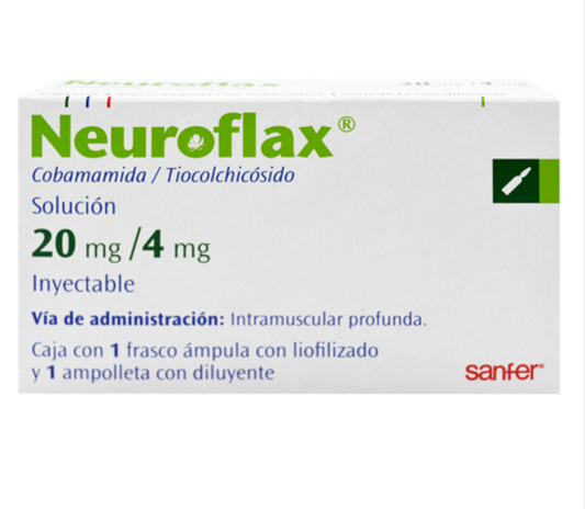 NEUROFLAX COBAMAMIDA,TIOCOLCHICOSIDO 20/4 MG 1 FAM C/4 ML