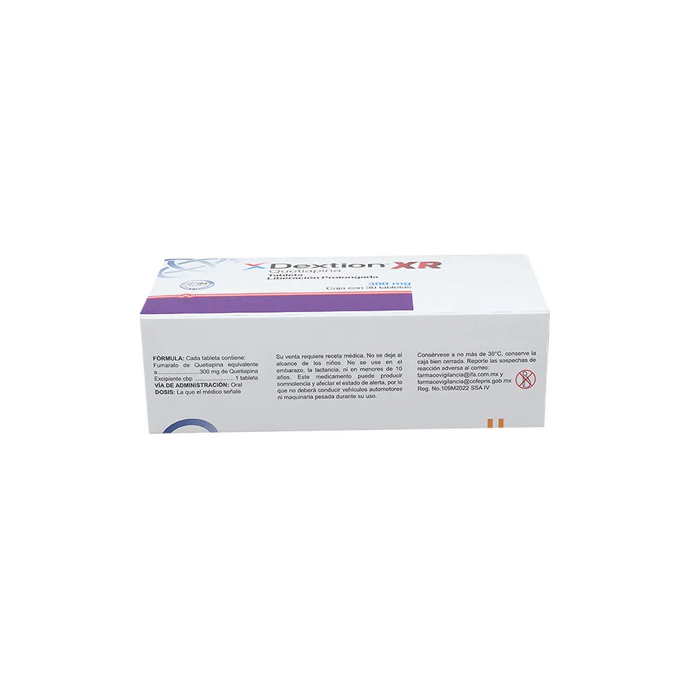DEXTION XR QUETIAPINA 300 MG  LP CAJ/30 TAB