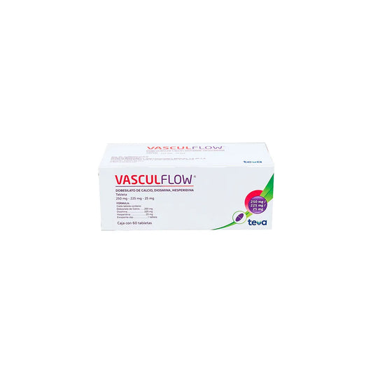 VASCULFLOW  Dobesilato de calcio / Diosmina / Hesperidina TAB. 250/225/25 MG. CAJA C/60