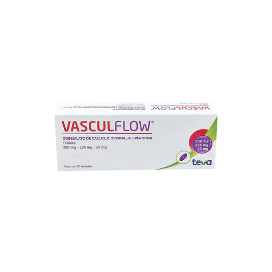 VASCULFLOW  Dobesilato de calcio / Diosmina / Hesperidina TAB. 250/225/25 MG. CAJA C/30