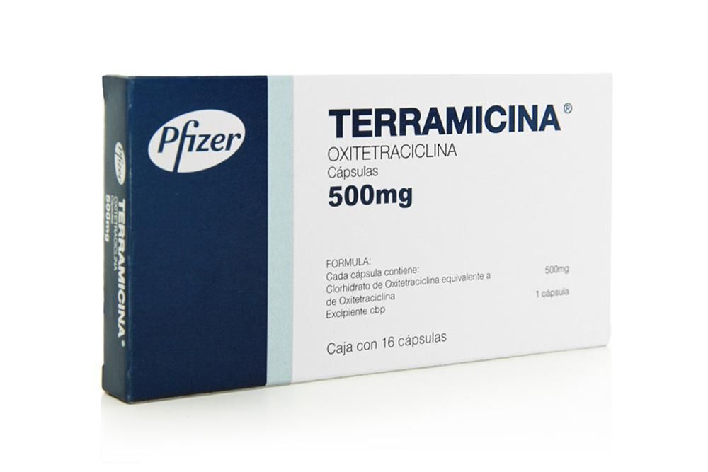 TERRAMICINA 500 MG. C/16 CAPS.