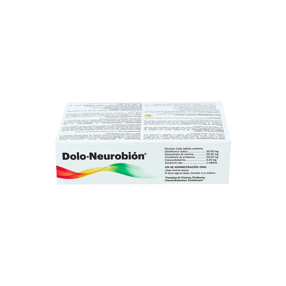 DOLO NEUROBION  DICLOFENACO/ PIRIDOXINA/ TIAMINA 50 MG/ 50 MG/ 50 MG/ 0.25 MG CAJ/20 TAB