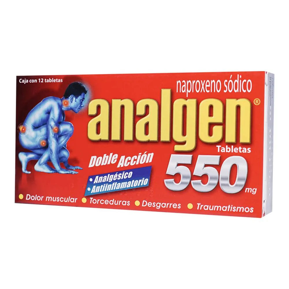 ANALGEN DOBLE ACCION NAPROXENO SODICO 550 MG C/12 TABS