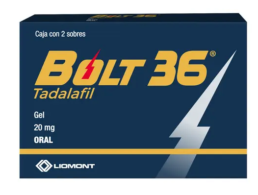 BOLT 36  TADALAFIL 20 MG GEL ORAL SOB CAJ C/2