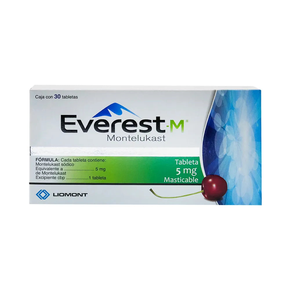 EVEREST MONTELUKAST 5 MG CAJ/30 COMP