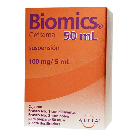 BIOMICS SUS  CEFIXIMA 100 MG/ 5 ML CAJ/ 1 FCO 50 ML