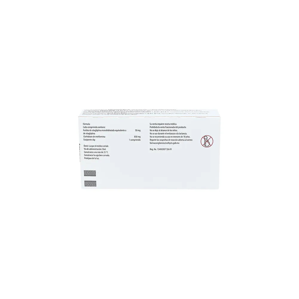 JANUMET SITAGLIPTINA/METFORMIN 50/850MG COM BOX C/28