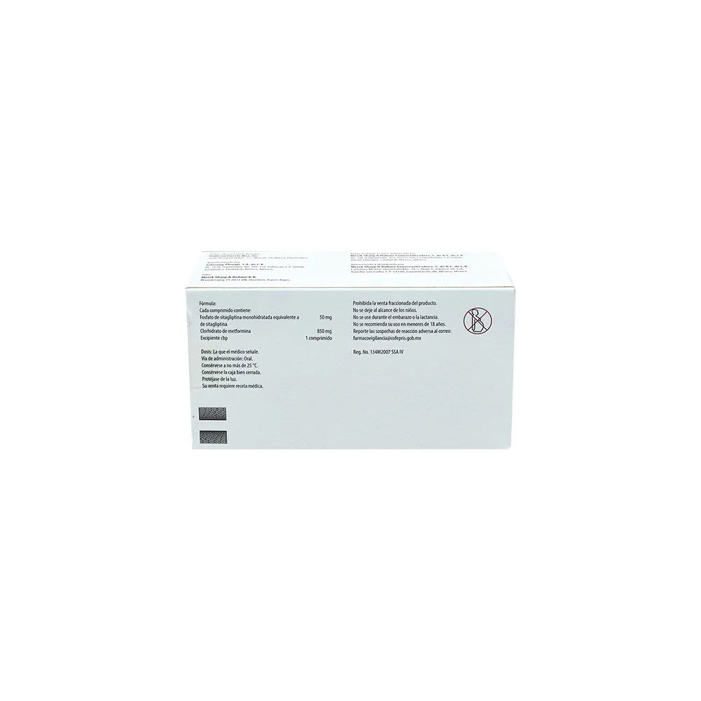 JANUMET SITAGLIPTINA/METFORMIN 50/850 MG COM CAJ/56