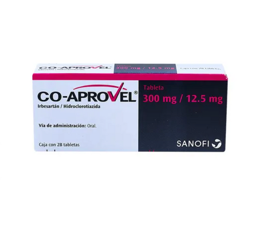 CO-APROVEL IRBESARTAN/HIDROCLOROTIAZIDA 300MG/12.5 MG TAB CAJ/28