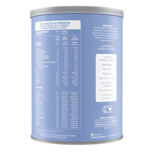 PROBIOTIC VAINILLA PROTEINA 23 GRS DE PROTEINA POR PORCION 1 LATA CON 488  GRS.