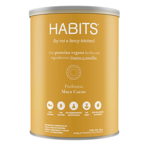 PROBIOTIC MACA CACAO  PROTEINA 20.3 GRS DE PROTEINA POR PORCION 1 LATA CON 488  GRS.