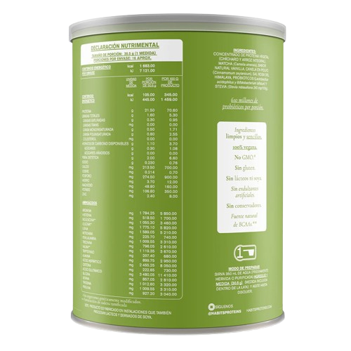 PROBIOTIC MATCHA VAINILLA  PROTEINA 21.5 GRS DE PROTEINA POR PORCION 1 LATA CON 488  GRS.