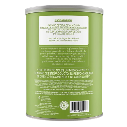 PROBIOTIC MATCHA VAINILLA  PROTEINA 21.5 GRS DE PROTEINA POR PORCION 1 LATA CON 488  GRS.
