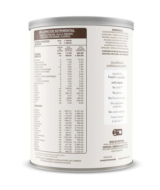 PROBIOTIC MACHIATO  PROTEINA 21.5 GRS DE PROTEINA POR PORCION 1 LATA CON 488  GRS.