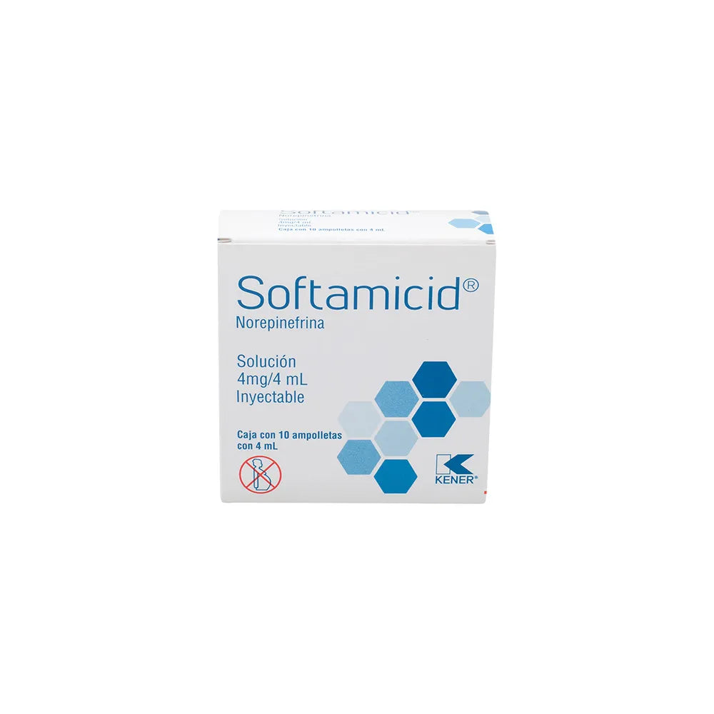 SOFTAMICID NOREPINEFRINA 4MG/4 ML CAJ/10 FAM