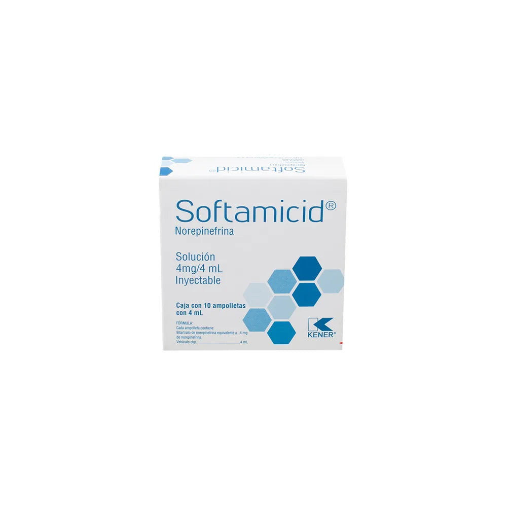 SOFTAMICID NOREPINEFRINA 4MG/4 ML CAJ/10 FAM