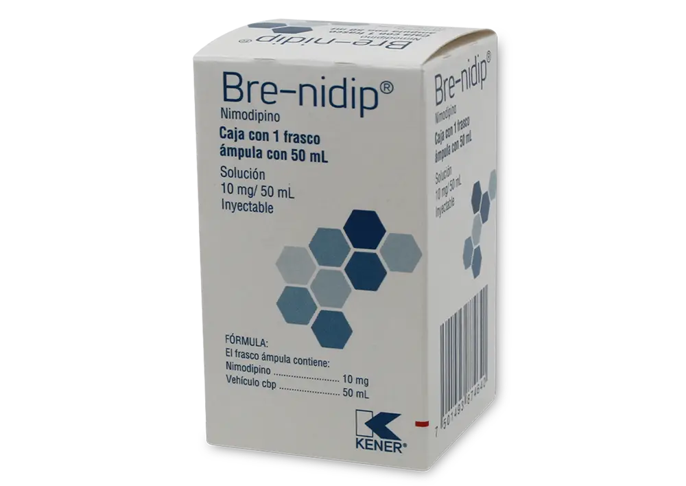 BRE-NIDIP NIMODIPINO 10 MG CAJ/ 1 FAM 50 ML