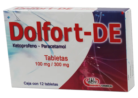 DOLFORT-DE  KETOPROFENO/ PARACETAMOL 100MG /300MG C/12