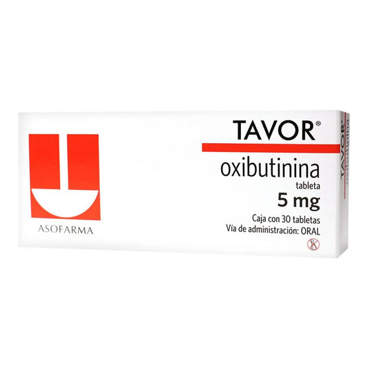 TAVOR OXIBUTININA 5 MG CAJ/ 30 TAB