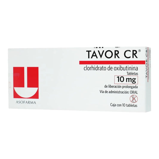TAVOR CR OXIBUTININA 10 MG CAJ/10 TAB