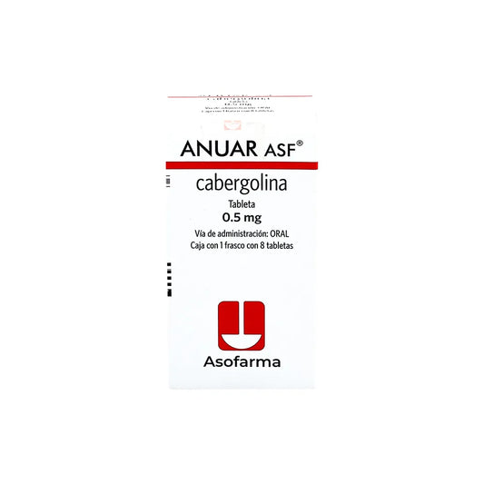 ANUAR ASF CABERGOLINA 0.5MG - COM - 8