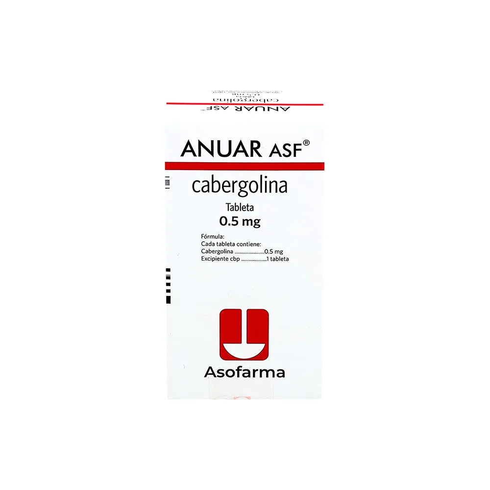 ANUAR ASF CABERGOLINA 0.5MG - COM - 8