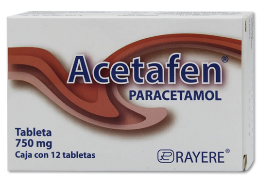 ACETAFEN TAB. 750 MG. CAJA C/12